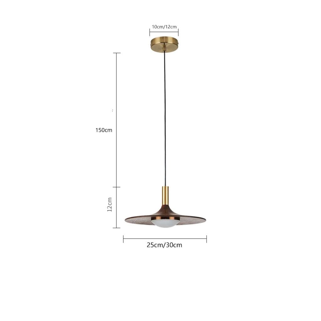 LED luster in Solid Wood of Noyer