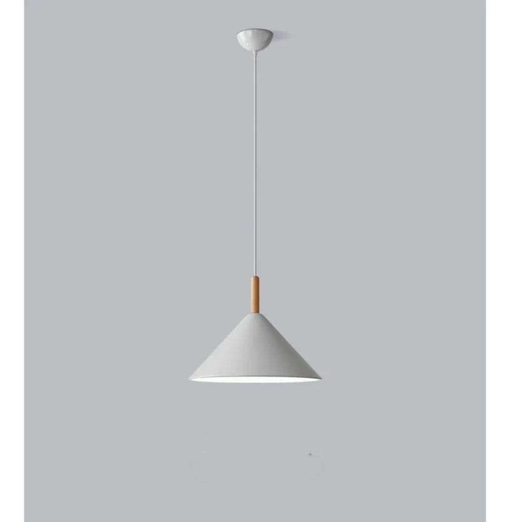 Minimalist wood and metal chandelier