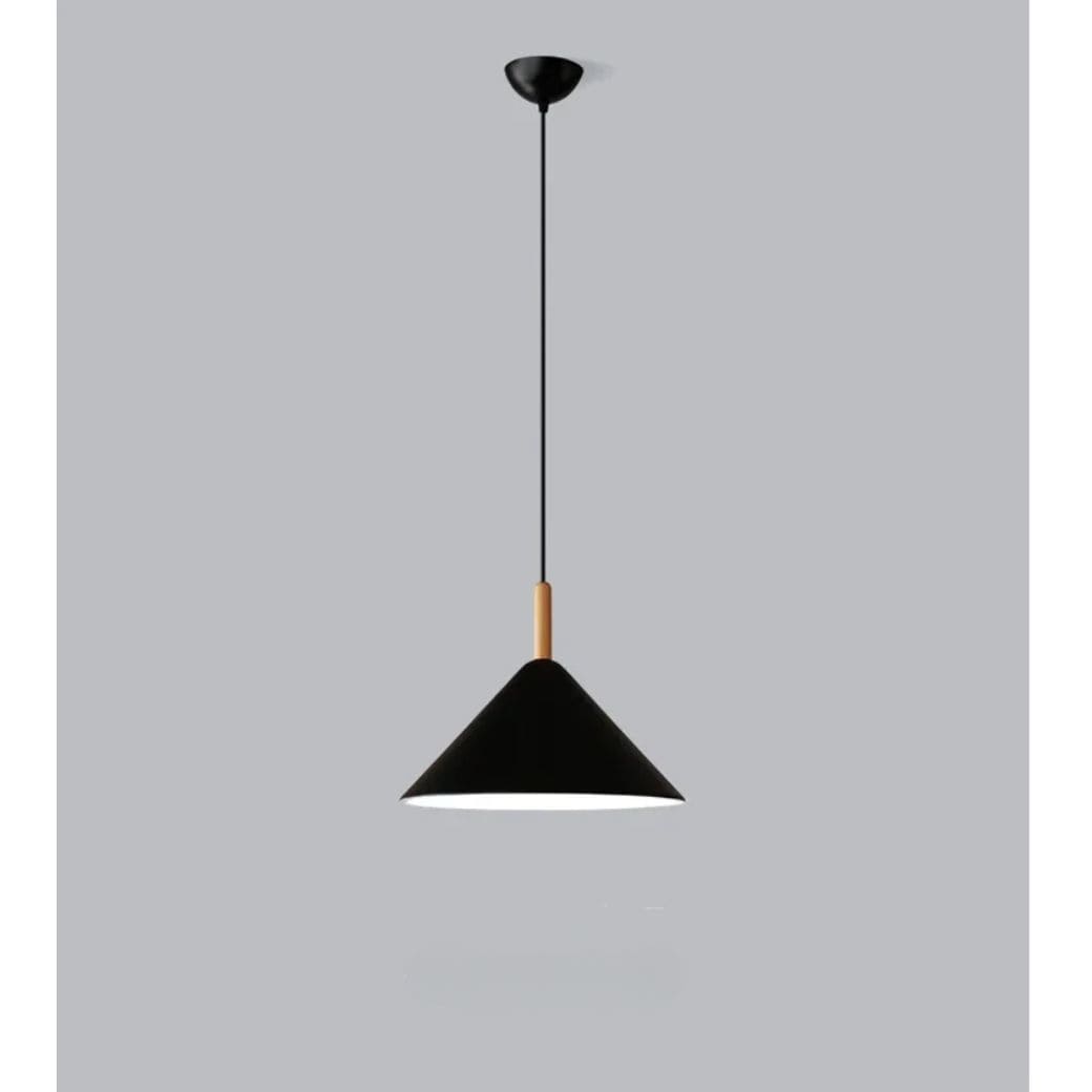 Minimalist wood and metal chandelier