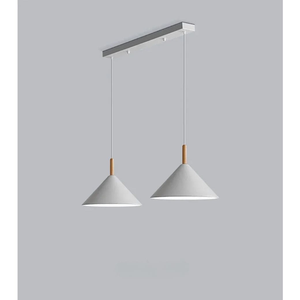 Minimalist wood and metal chandelier
