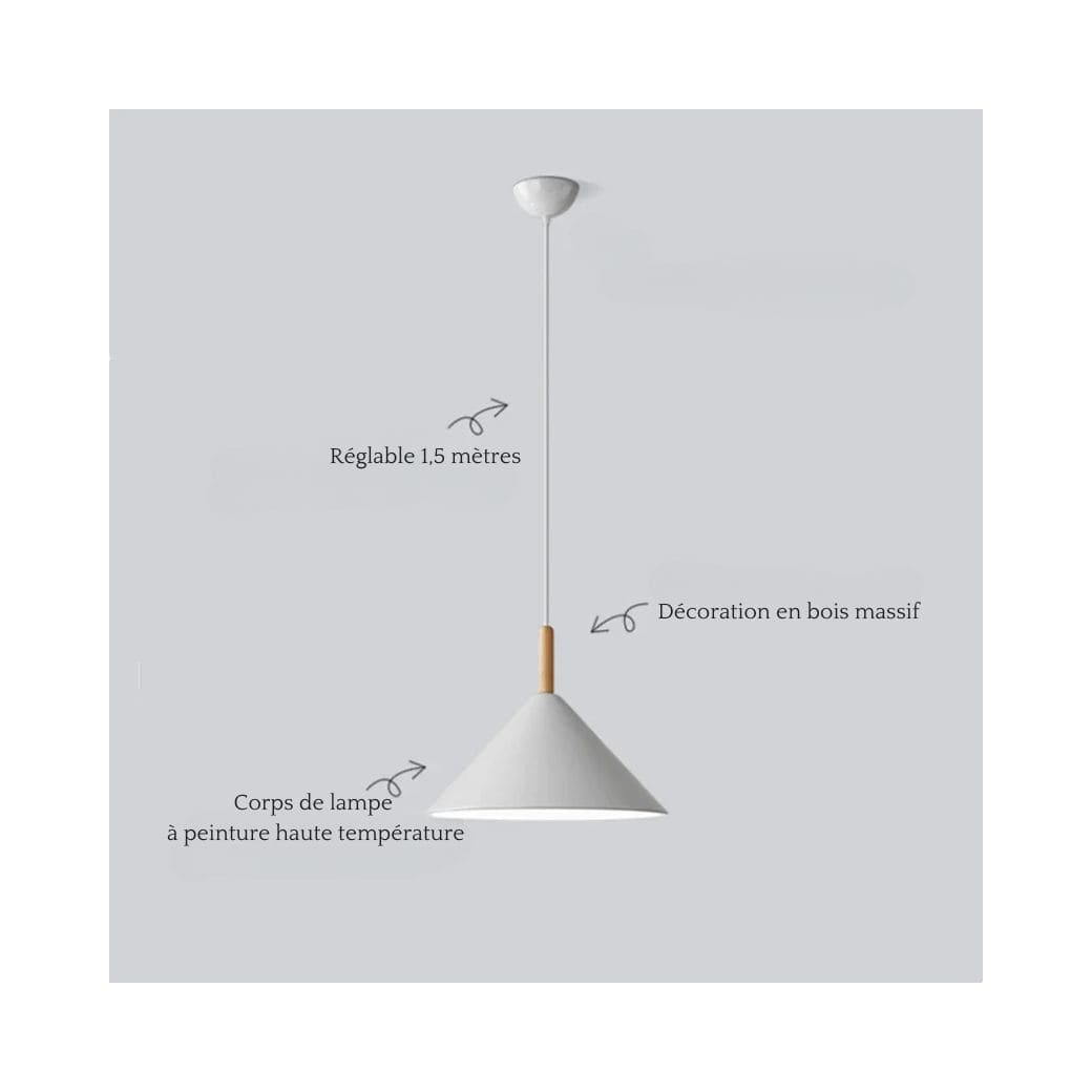 Minimalist wood and metal chandelier