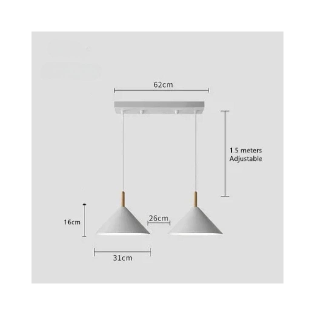 Minimalist wood and metal chandelier