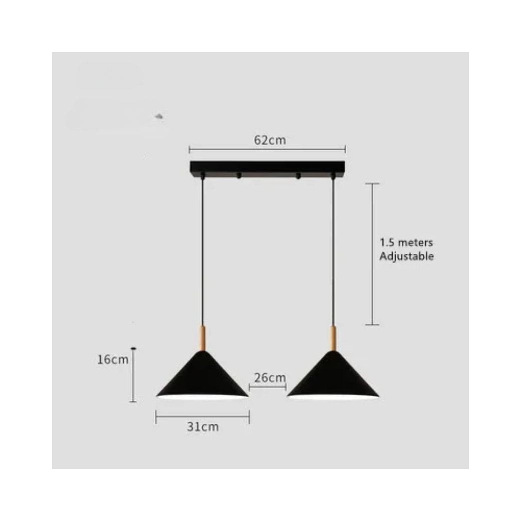 Minimalist wood and metal chandelier