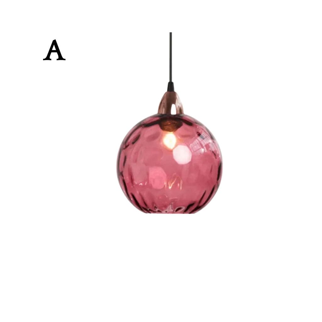 Modern chandelier with colored glass balls