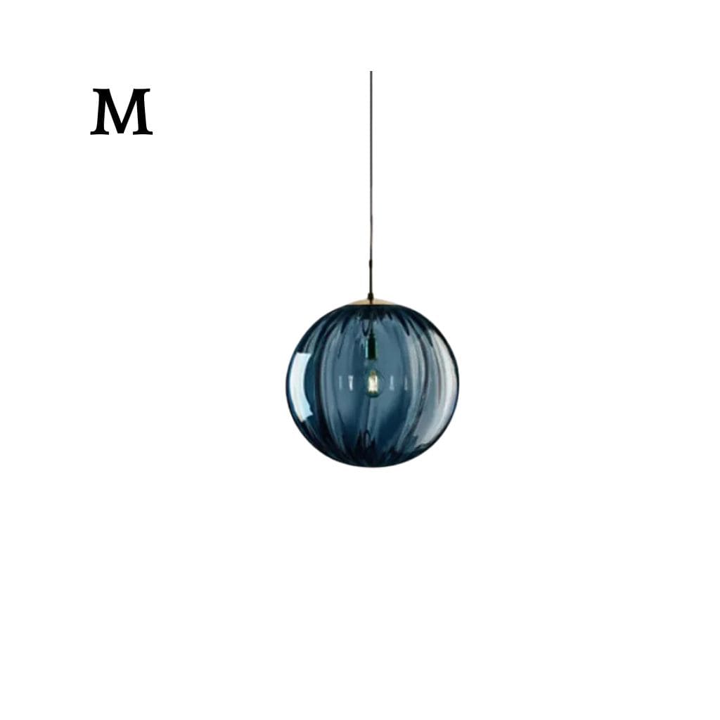 Modern chandelier with colored glass balls