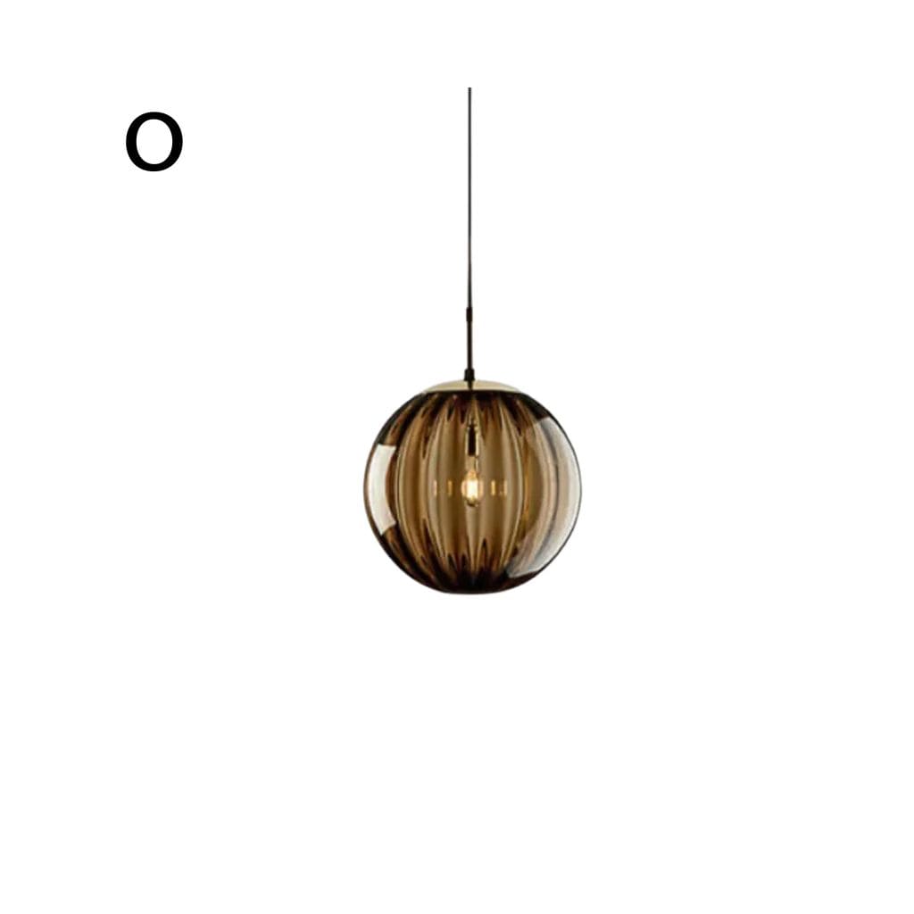 Modern chandelier with colored glass balls