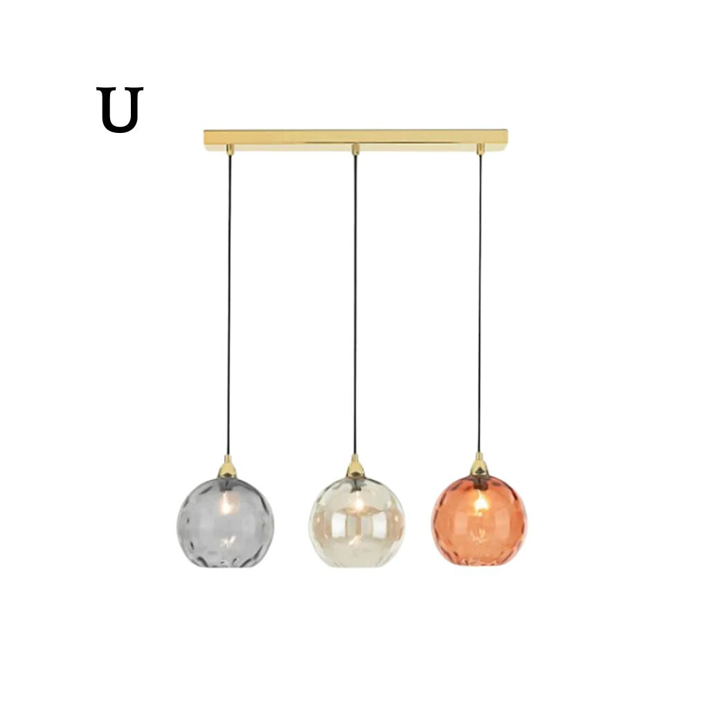 Modern chandelier with colored glass balls
