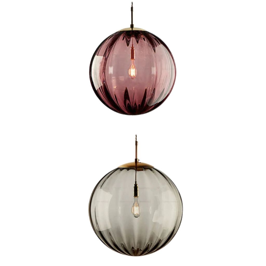 Modern chandelier with colored glass balls