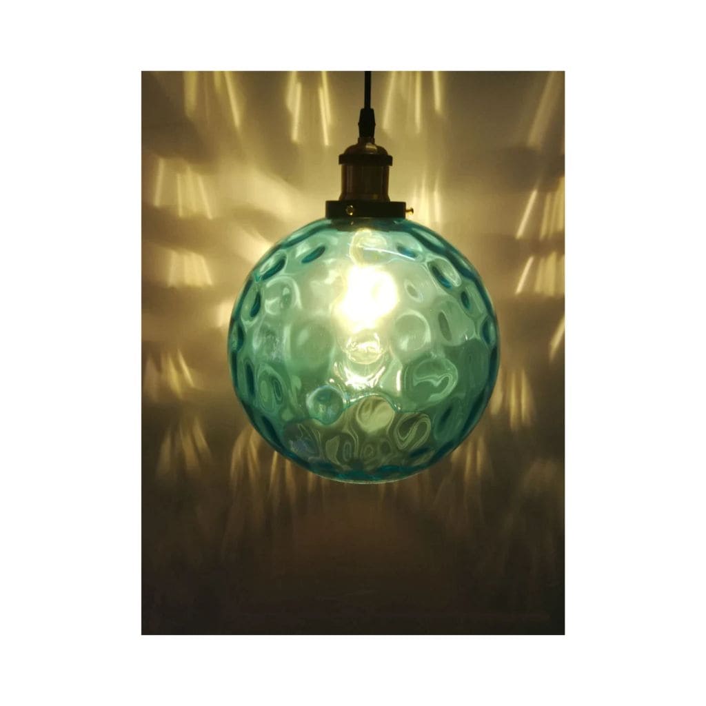 Nordic chandelier with blue glass balls