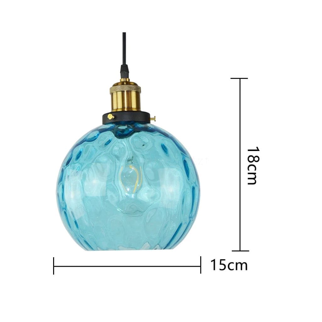 Nordic chandelier with blue glass balls