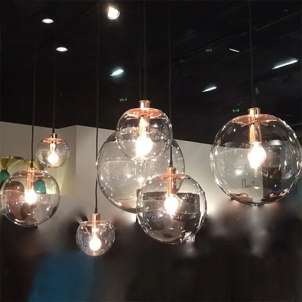 Glass ball chandelier