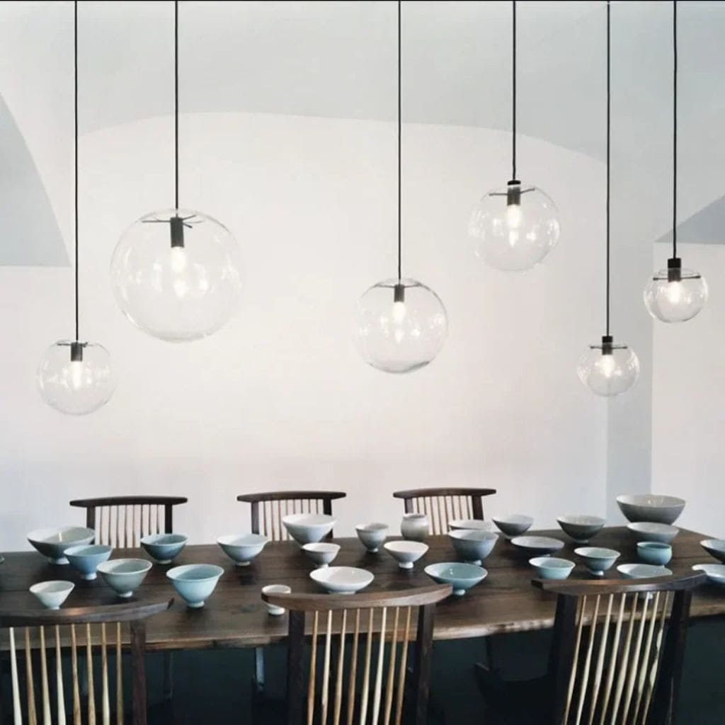 Glass ball chandelier