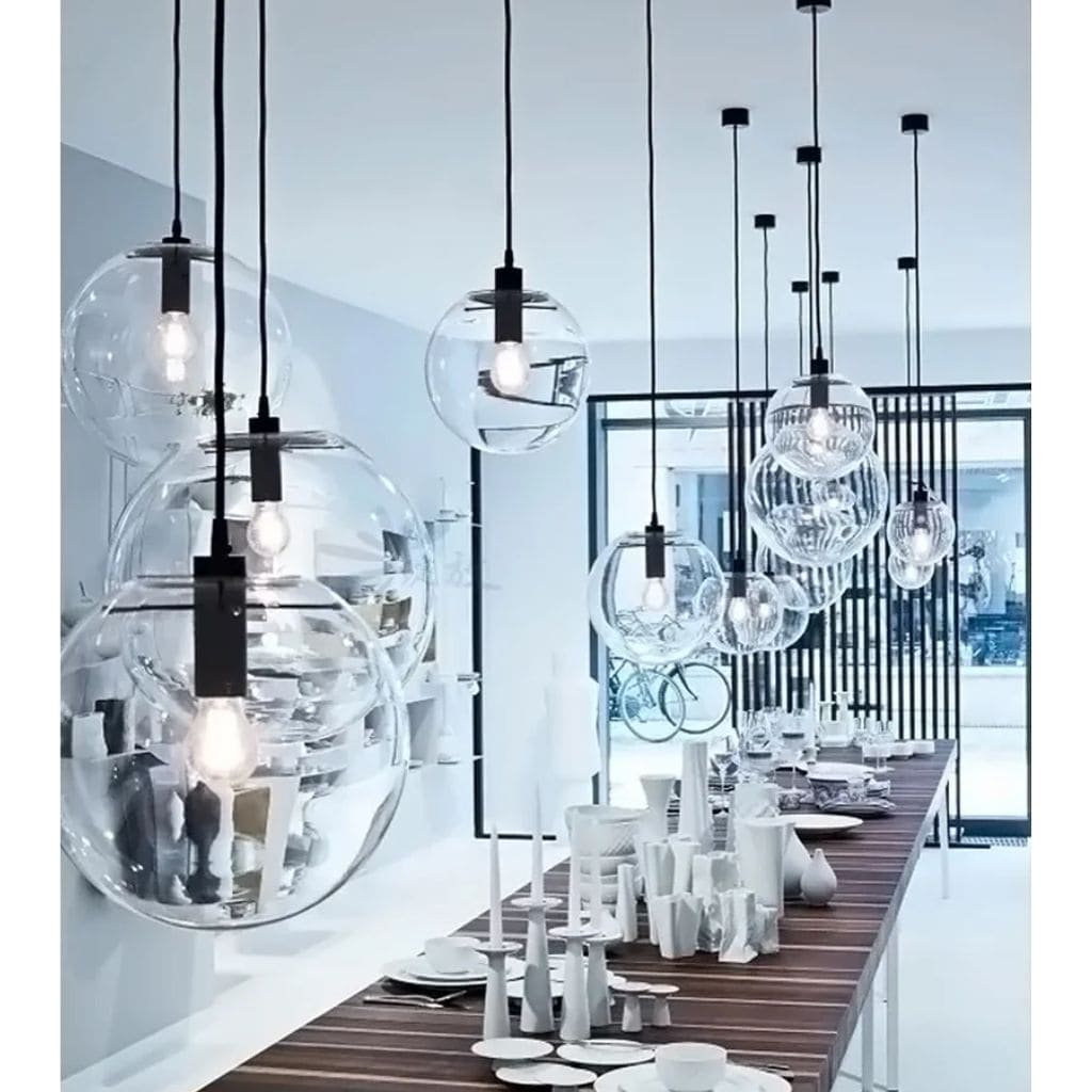 Glass ball chandelier