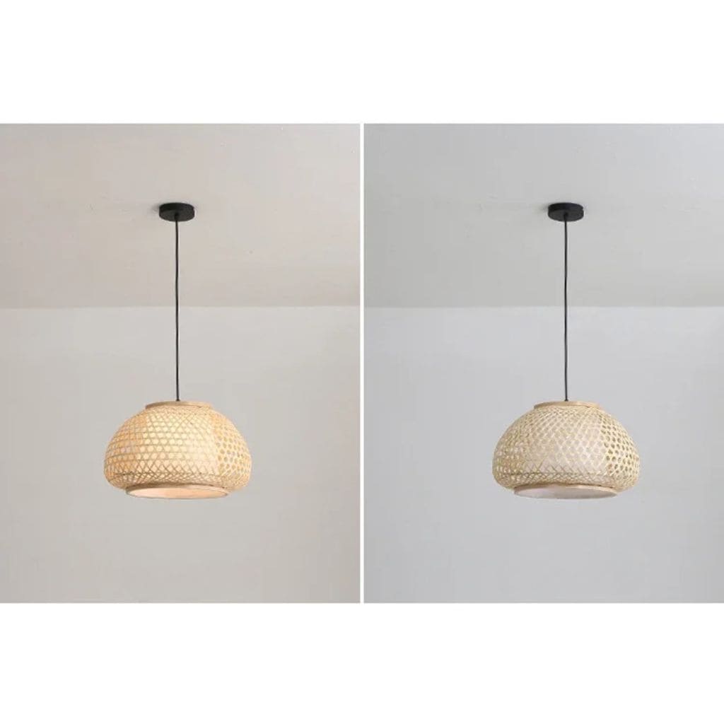 Bamboo chandelier woven by hand