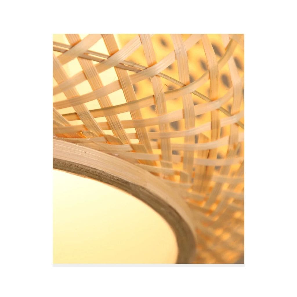 Bamboo chandelier woven by hand