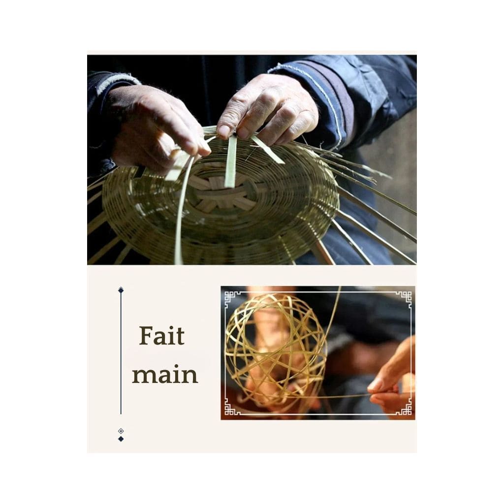 Bamboo chandelier woven by hand