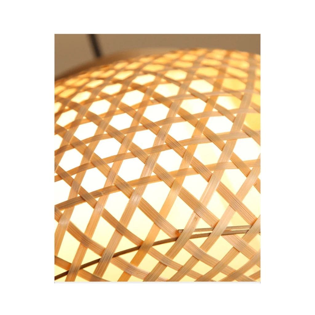 Bamboo chandelier woven by hand