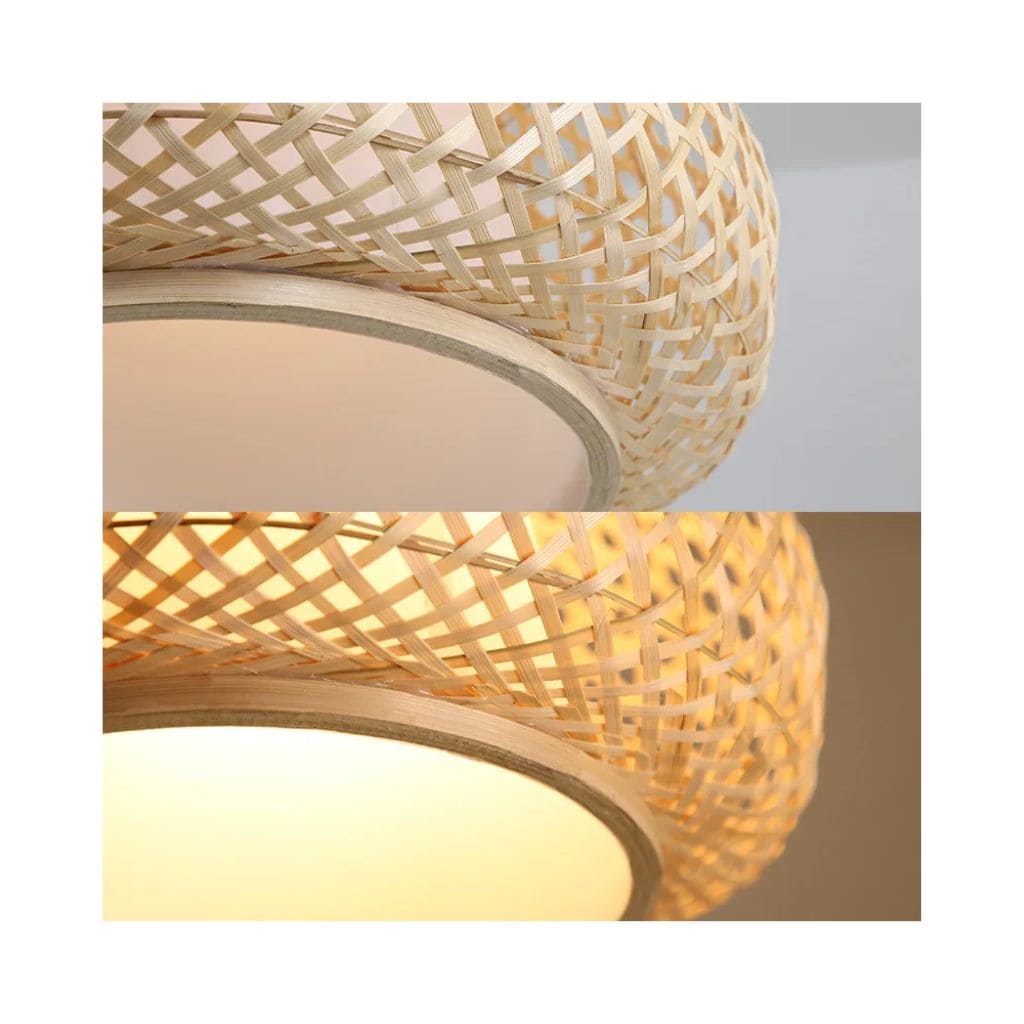 Bamboo chandelier woven by hand
