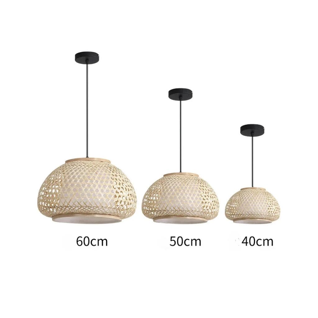 Bamboo chandelier woven by hand