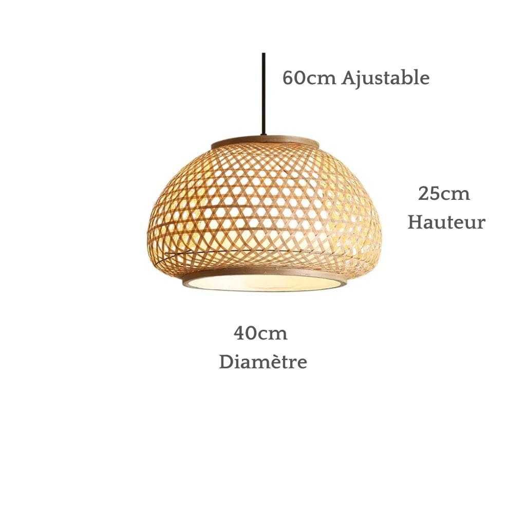 Bamboo chandelier woven by hand