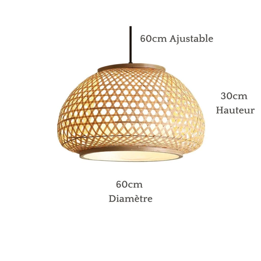 Bamboo chandelier woven by hand