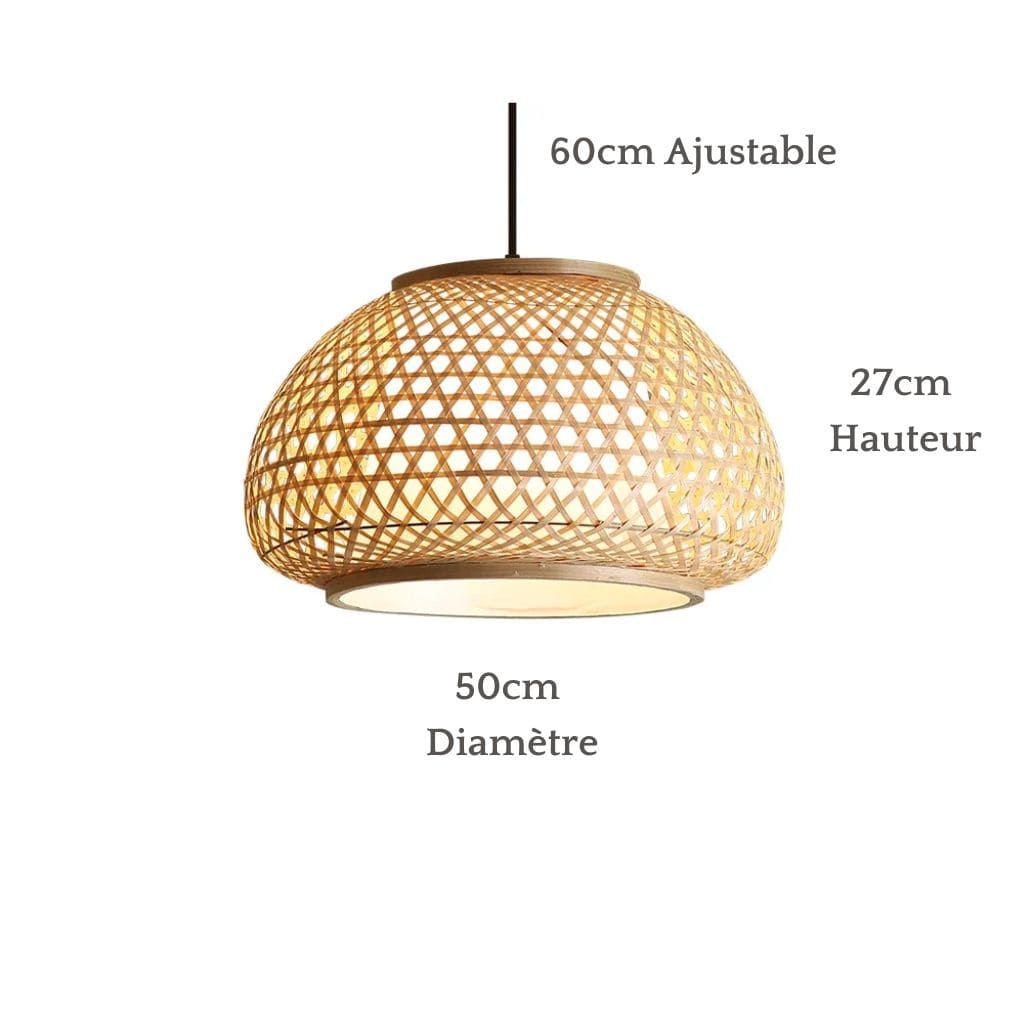 Bamboo chandelier woven by hand