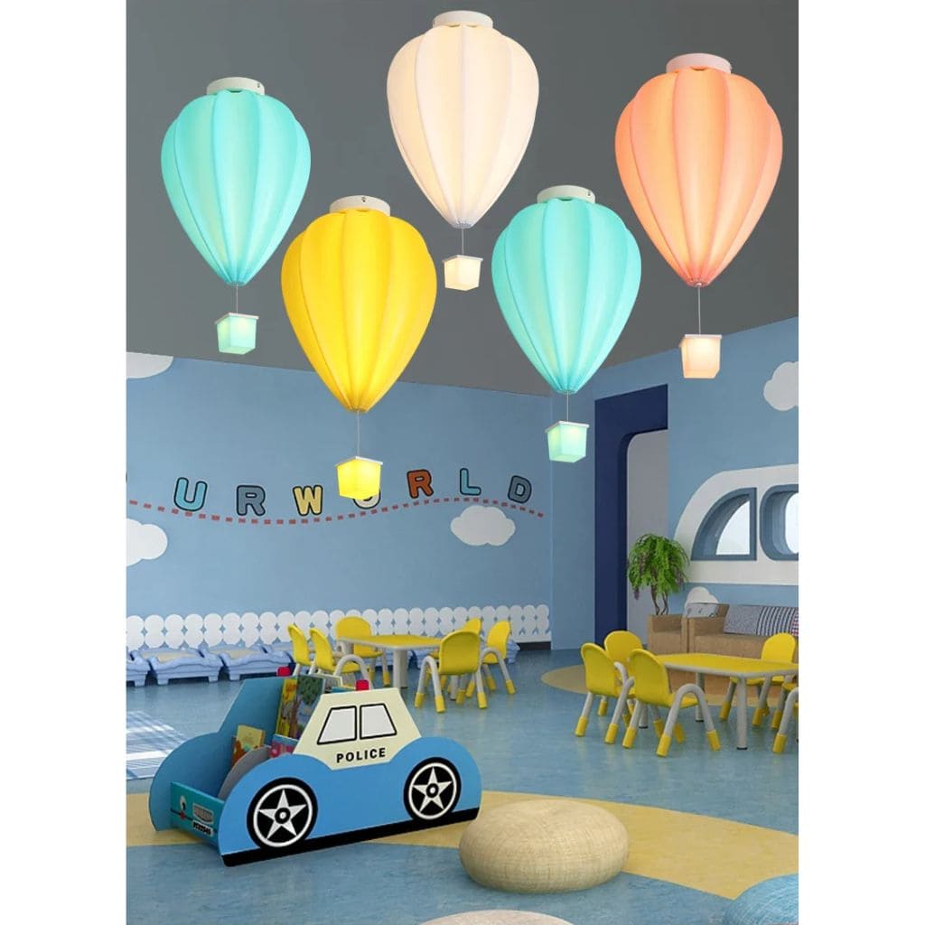 Child ceiling lamp - colorful hot air balloon