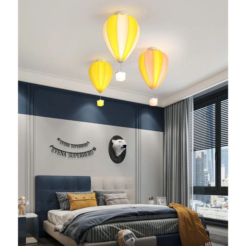Child ceiling lamp - colorful hot air balloon