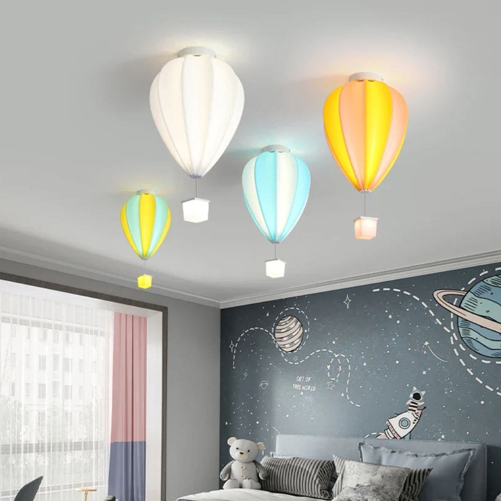 Child ceiling lamp - colorful hot air balloon