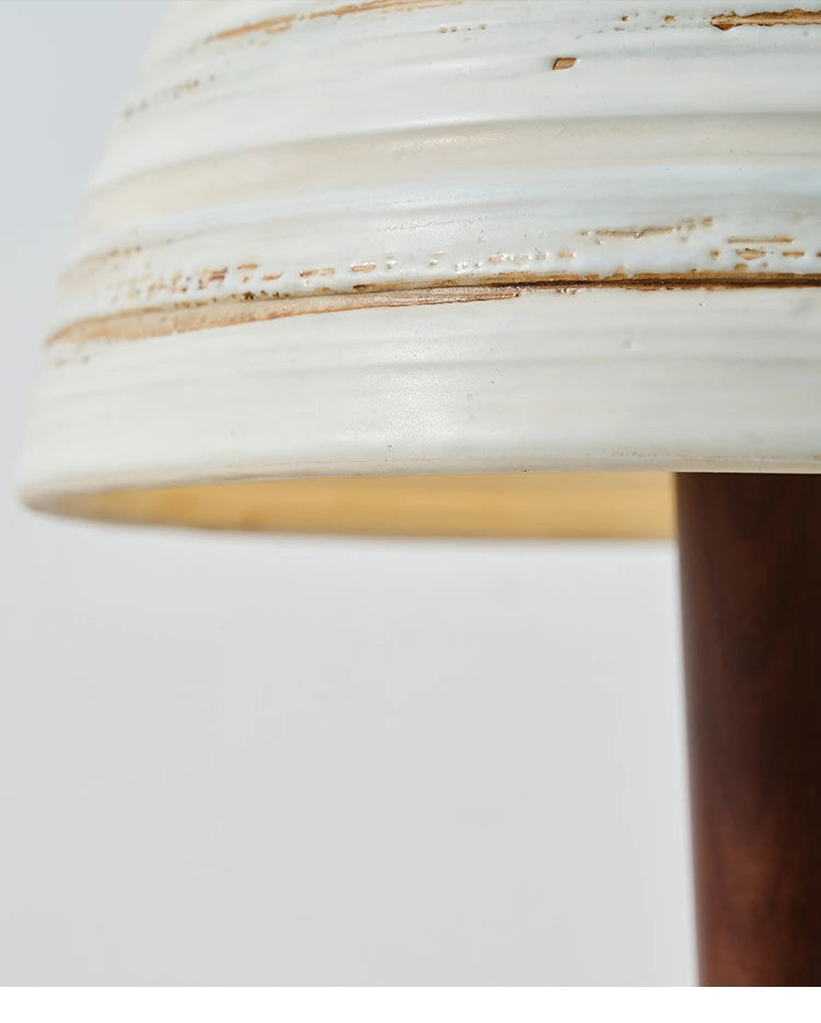 Japanese solid wood and ceramic lamp