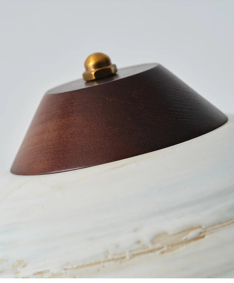 Japanese solid wood and ceramic lamp