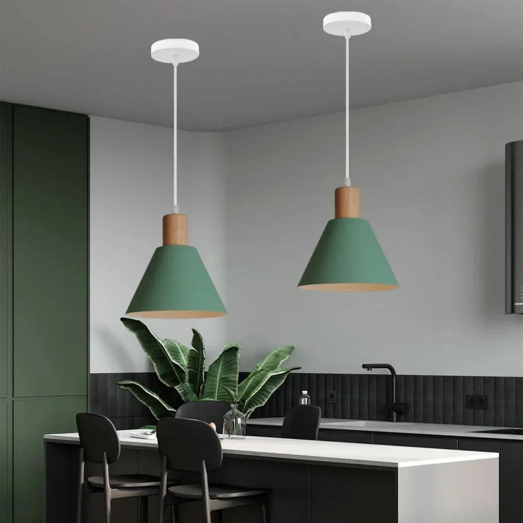 Industrial wood and iron suspension