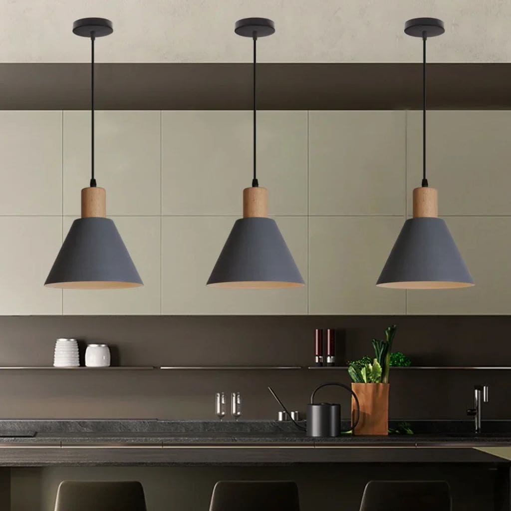 Industrial wood and iron suspension