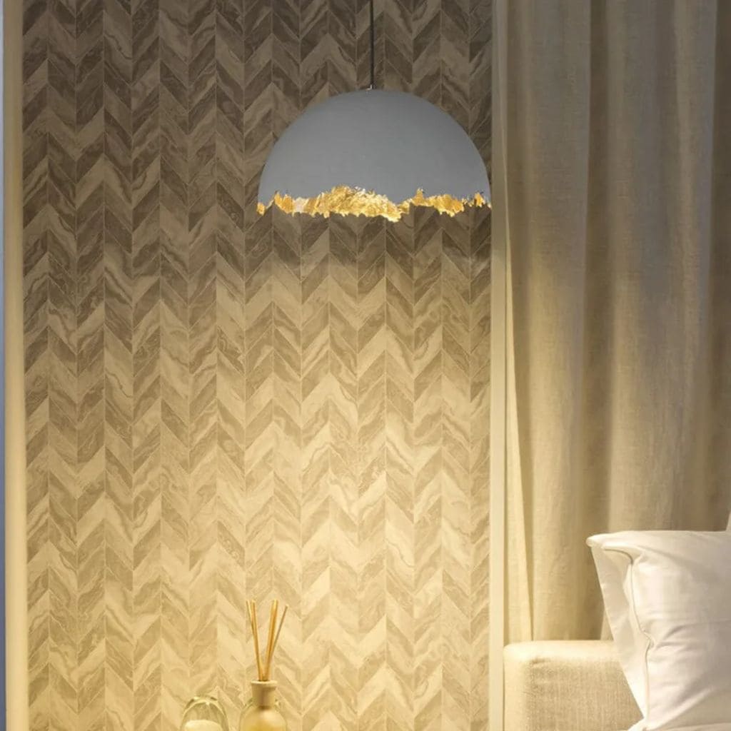 Nordic LED suspension in half-moon