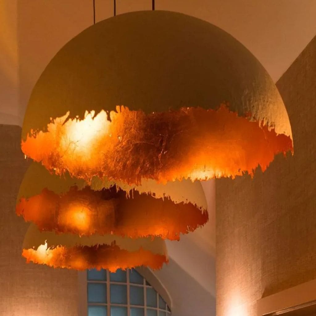 Nordic LED suspension in half-moon