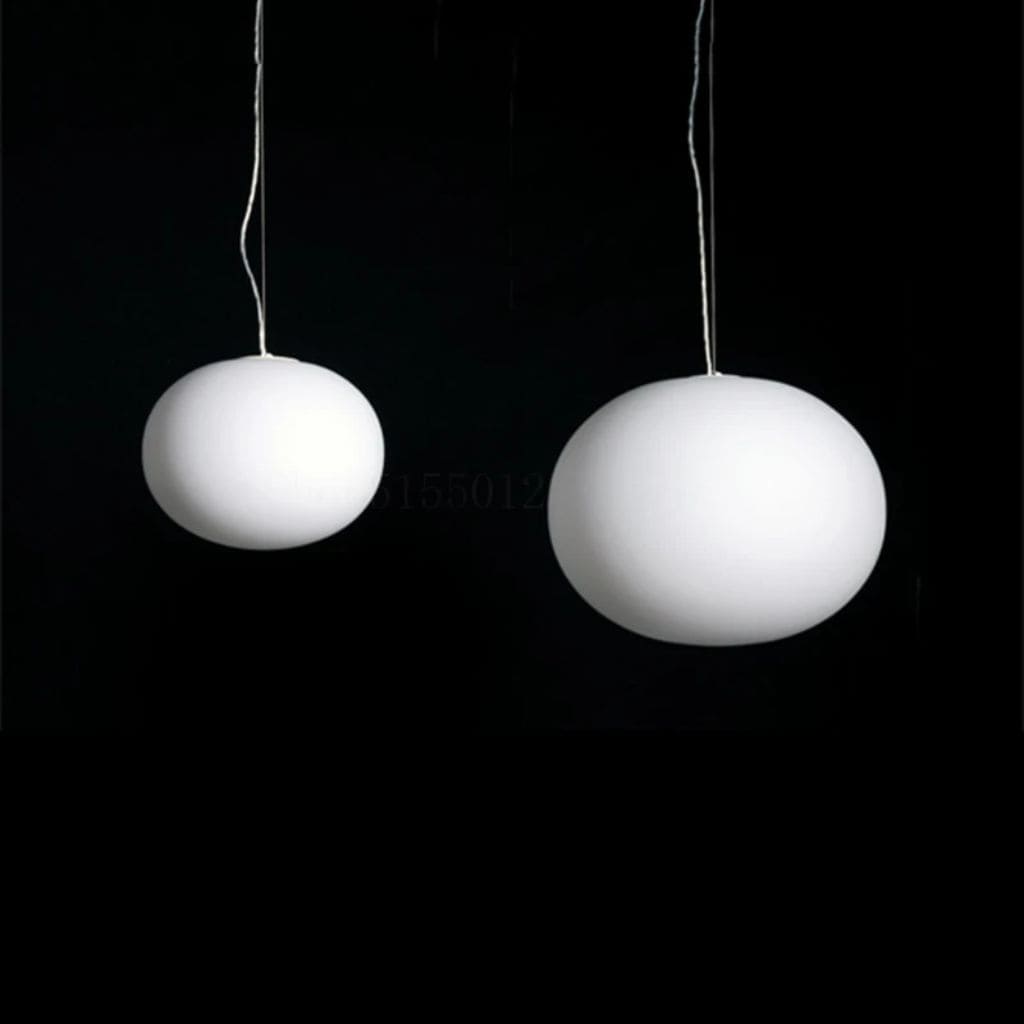 Nordic suspension in modern white glass