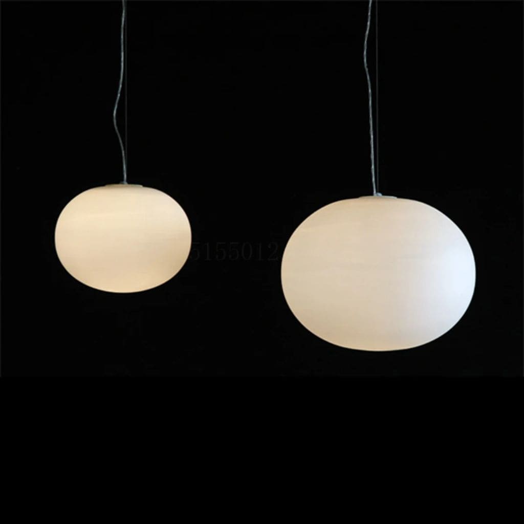 Nordic suspension in modern white glass