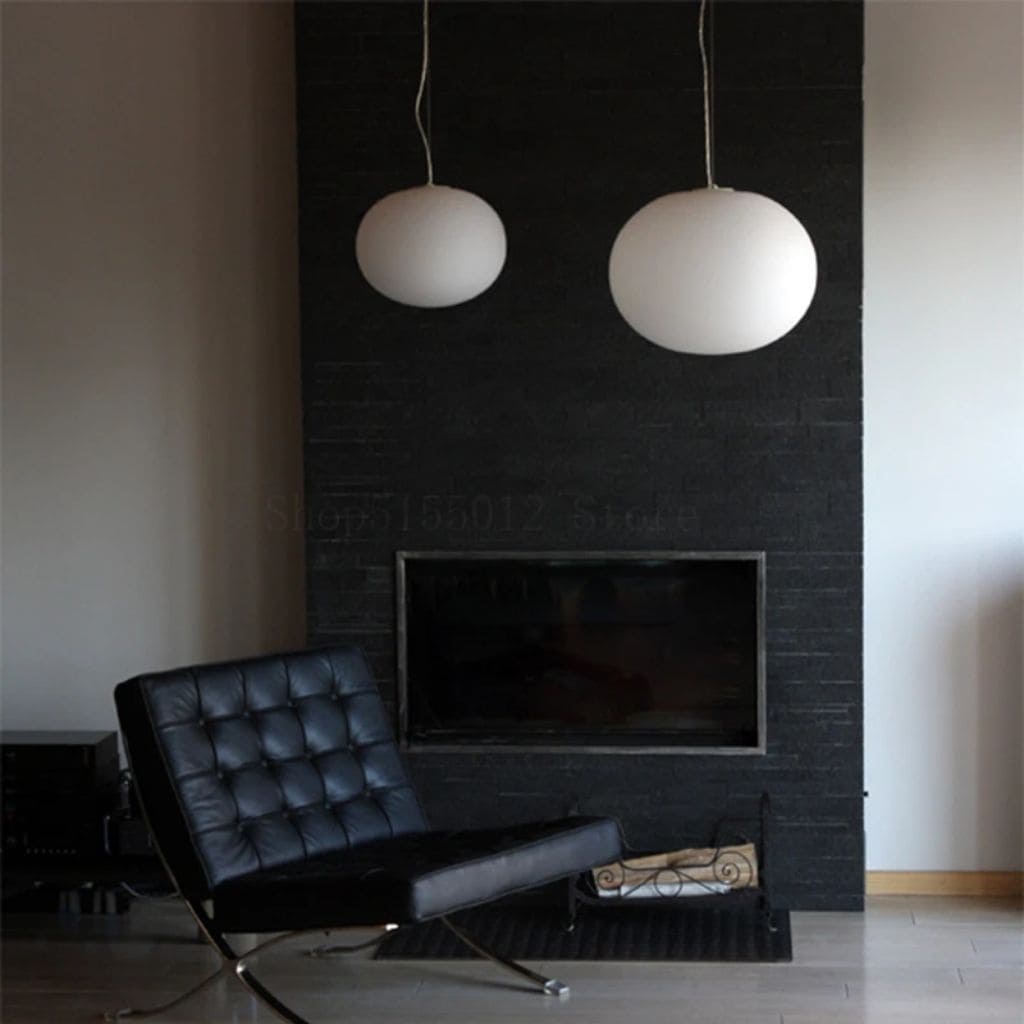 Nordic suspension in modern white glass