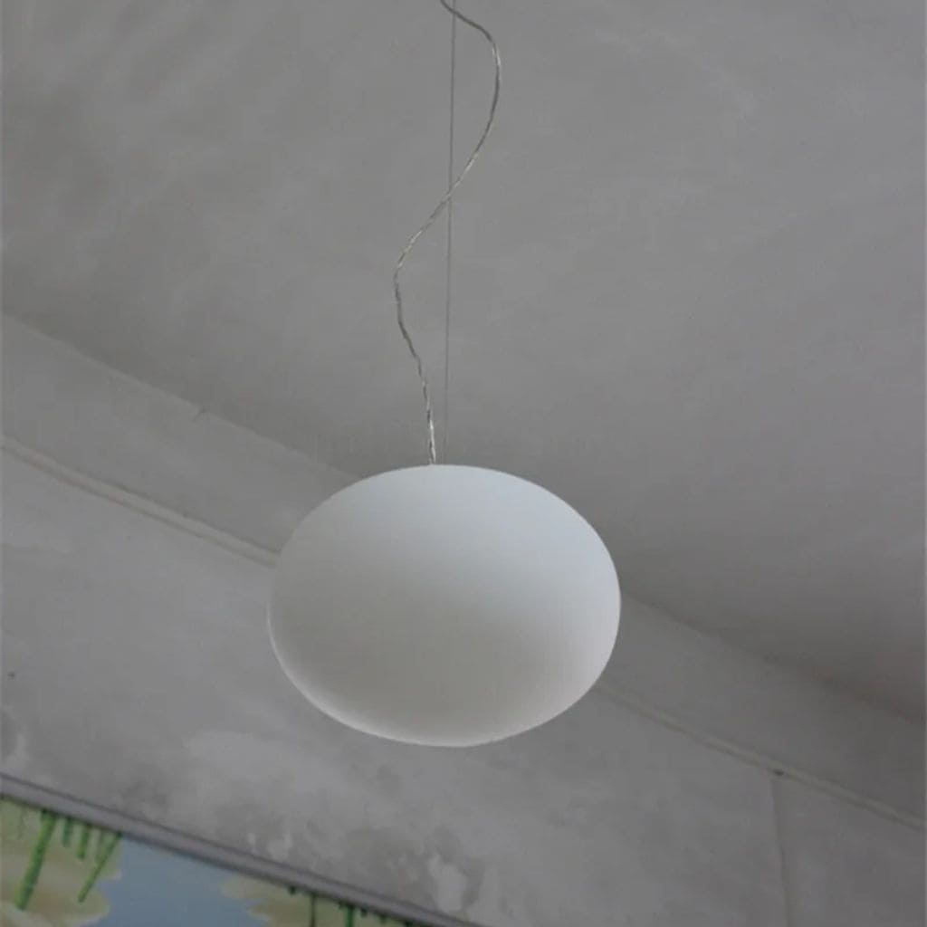 Nordic suspension in modern white glass