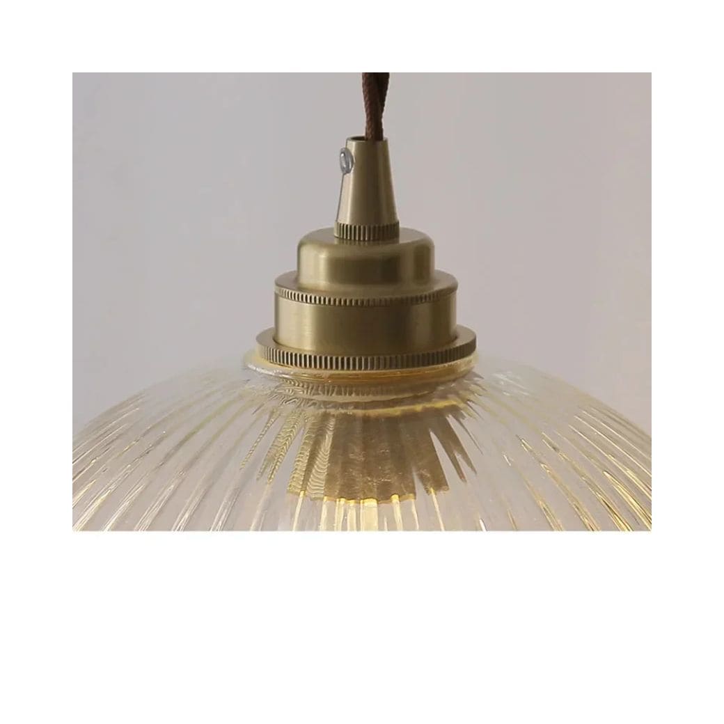 Retro Glass and Copper Pendant Light