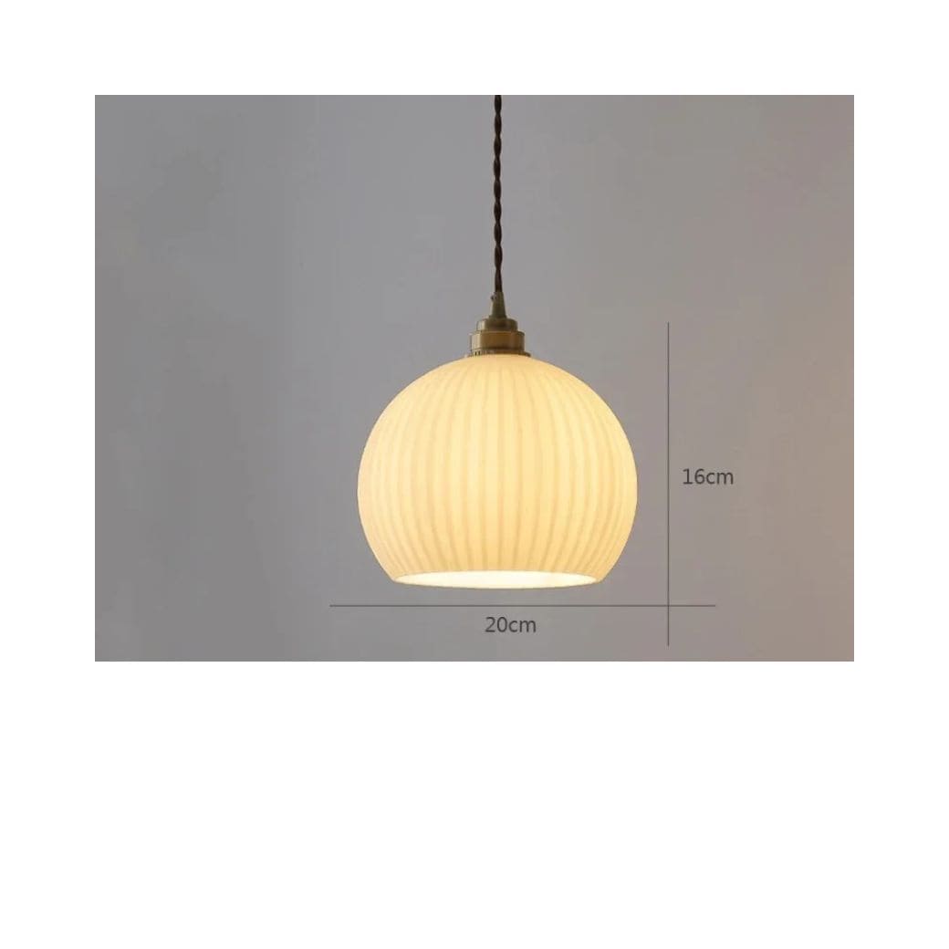 Retro Glass and Copper Pendant Light