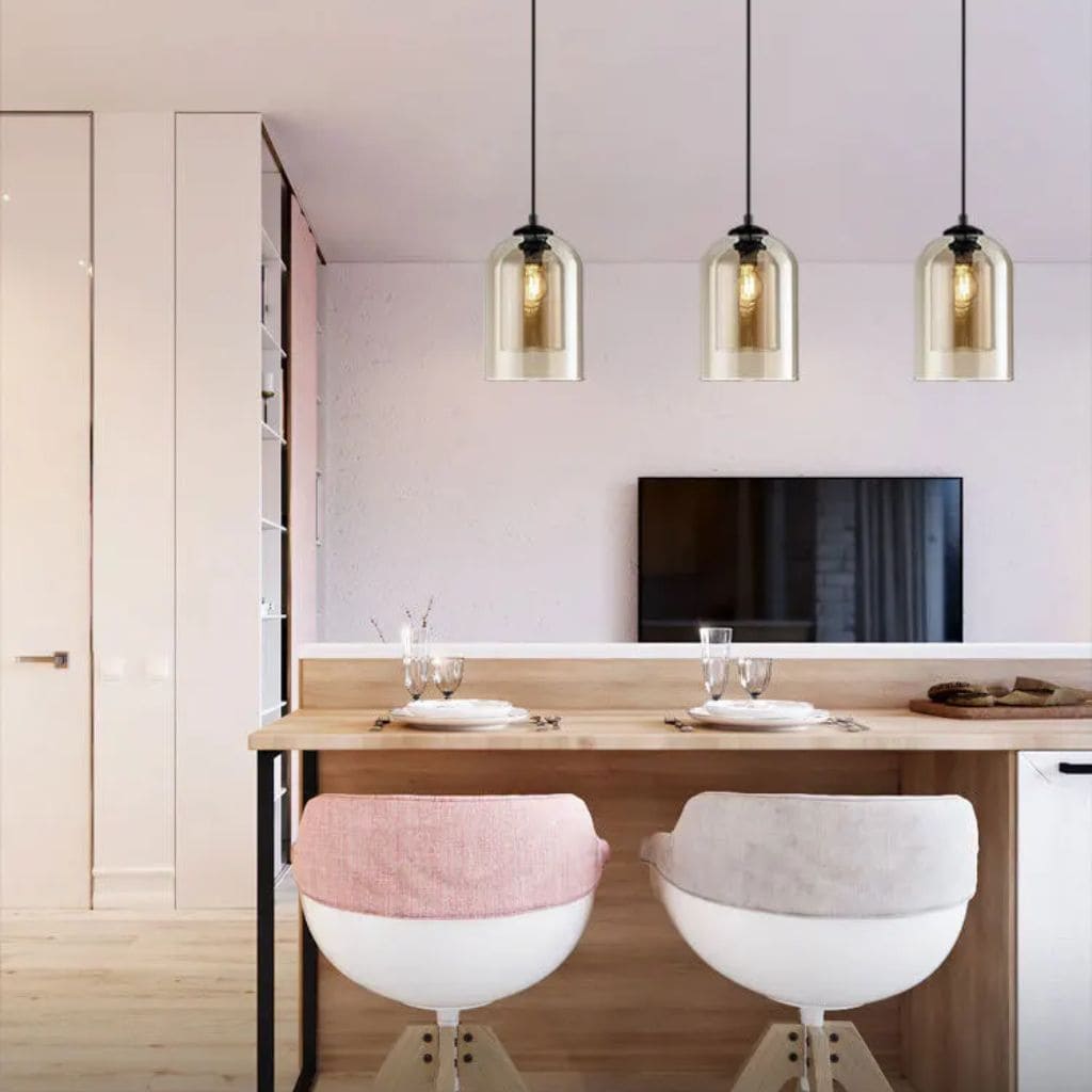 LED modern glass suspension