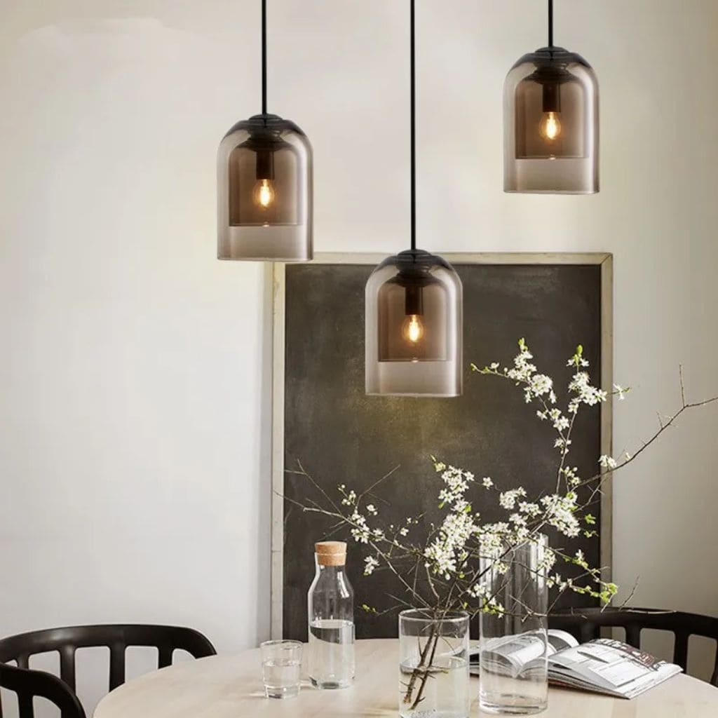 LED modern glass suspension