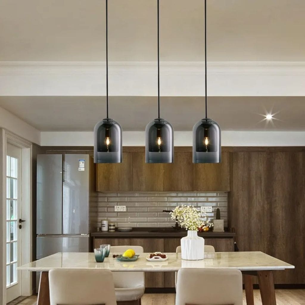 LED modern glass suspension