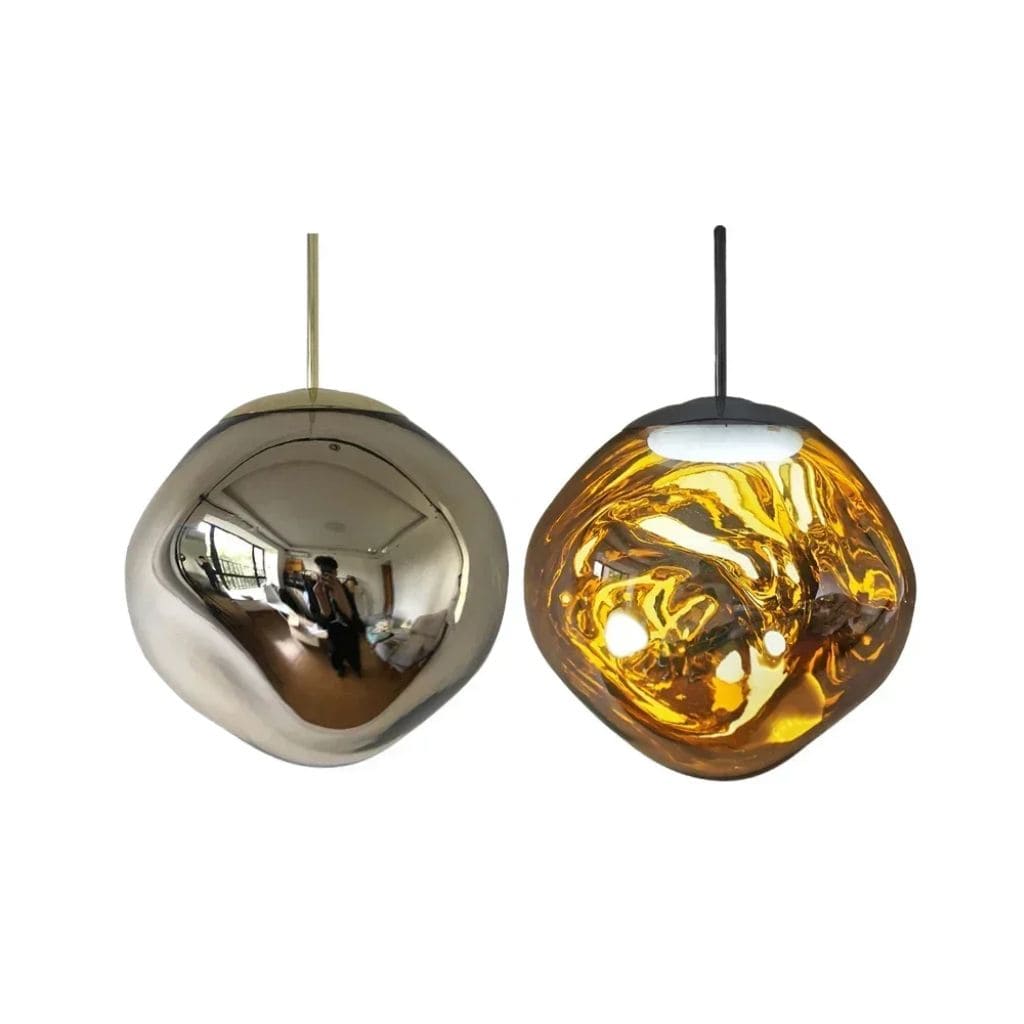 Modern pendant light in colored glass
