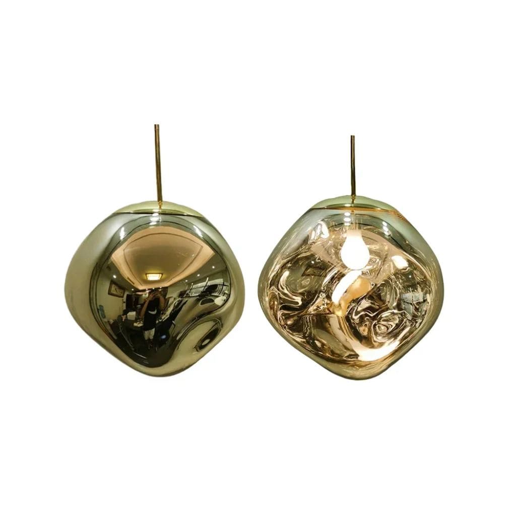 Modern pendant light in colored glass
