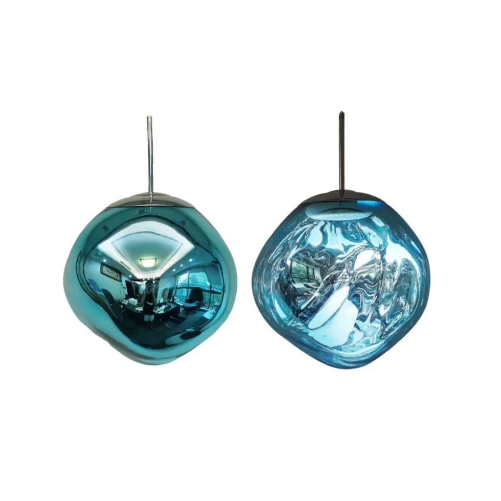 Modern pendant light in colored glass
