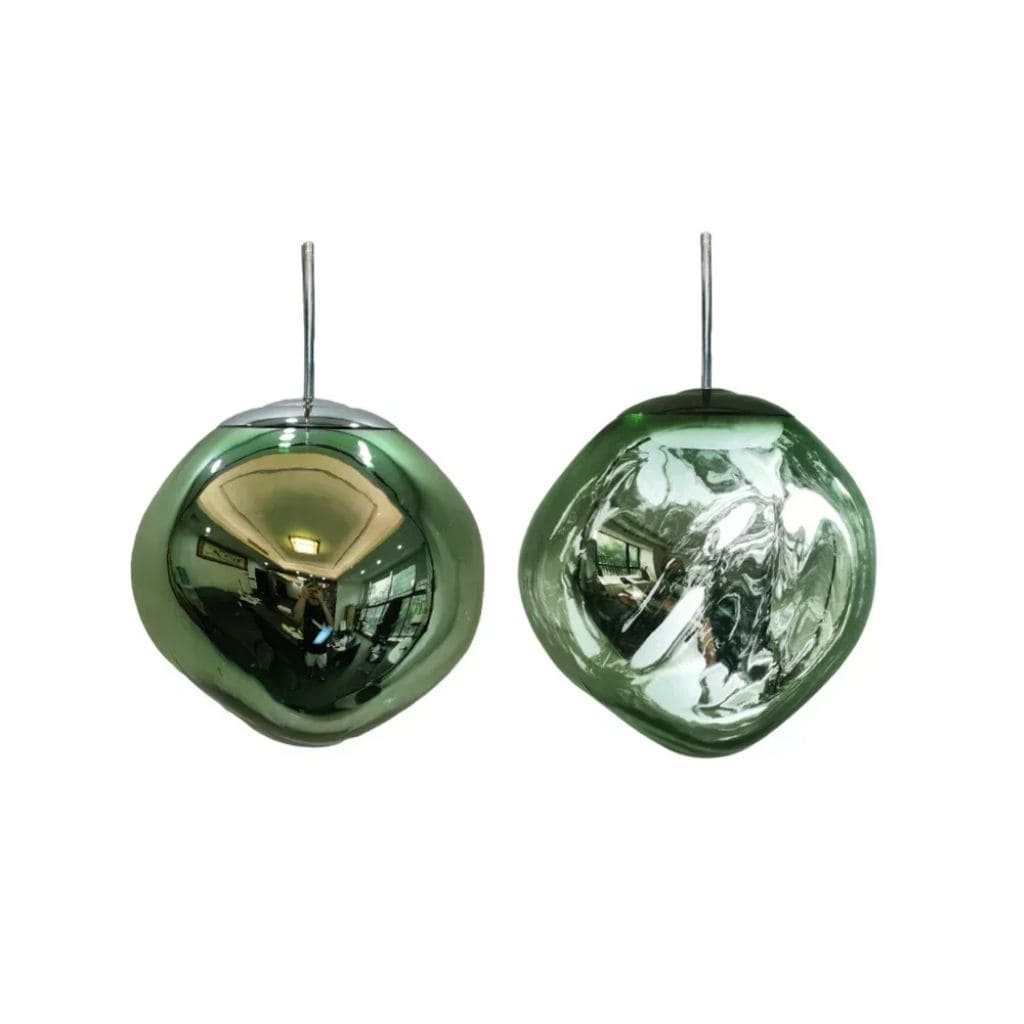 Modern pendant light in colored glass