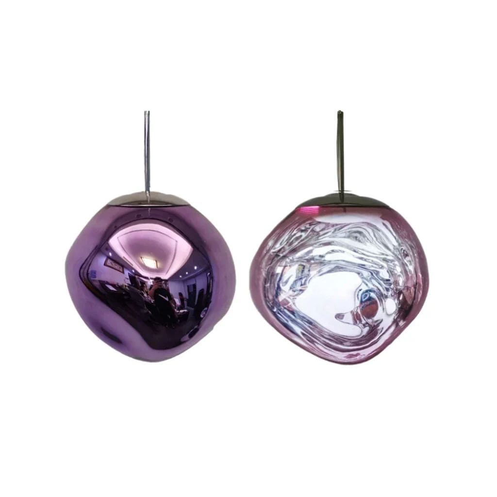 Modern pendant light in colored glass