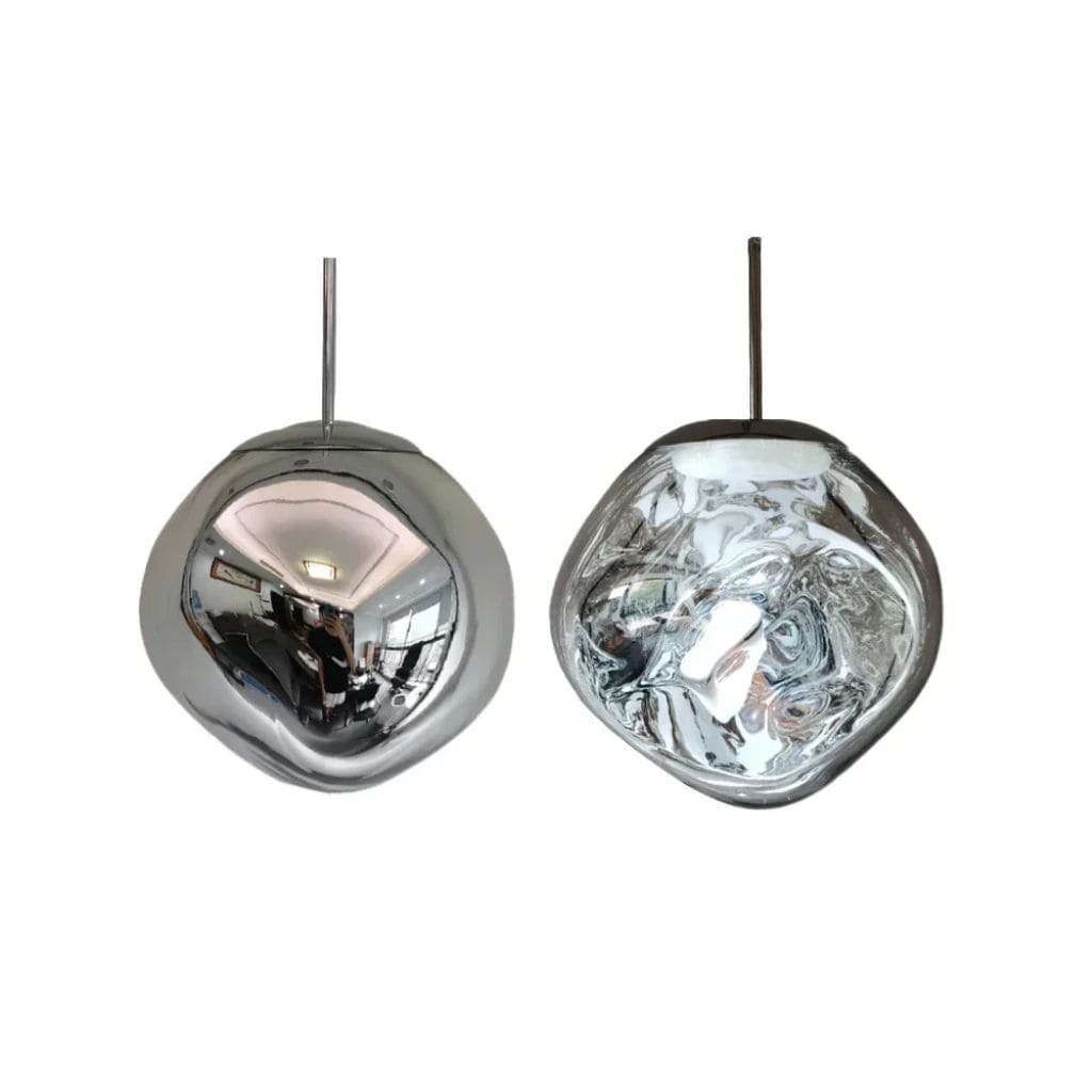 Modern pendant light in colored glass